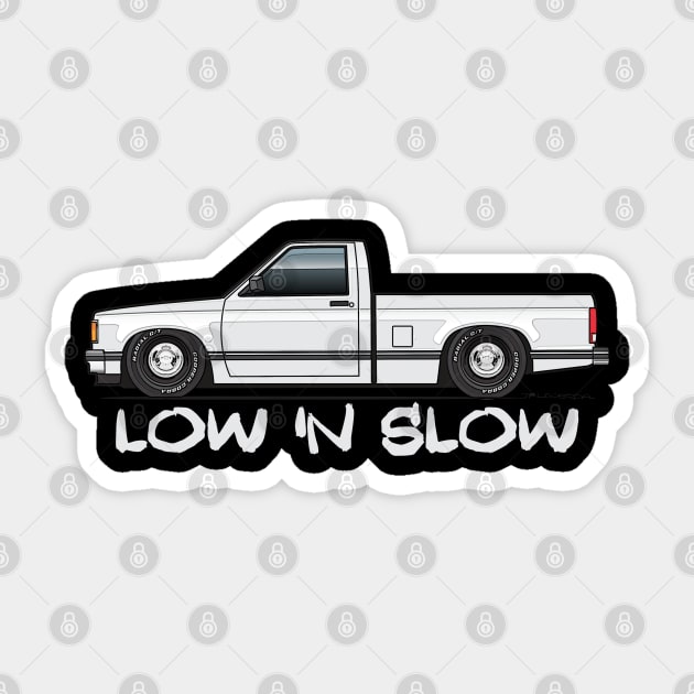 Low 'N Slow White Sticker by JRCustoms44